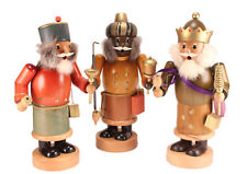Vtg Erzgebirgische Volkskunst Xmas Nativity 3 Wisemen Kings Incense Smoker Set picture