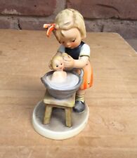 Vintage Goebel Hummel W Germany 1956 Figurine 319 Girl Washing Baby Doll Bath 5” picture
