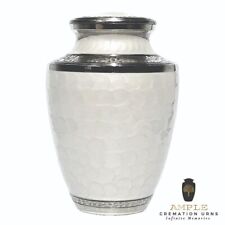 Elegant White Cremation Urns for Human Ashes with Velvet Bag - Adult Size Urn picture