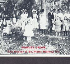Littleton Colorado Bowels Grove Picnic c 1909 Denver & S Platte Railway PostCard picture
