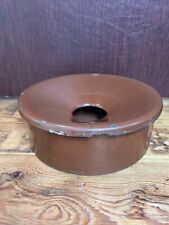 Vintage Large Floor Metal 2 Piece Cuspidor Spittoon Removable Lid 11” Wide 4” T picture