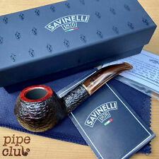 Savinelli Roma Lucite Rusticated Bent Rhodesian (673 KS) 6mm Filter Pipe - New picture