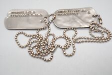 Post WWII - Pre-Korean War 1948 Regular Army Dog Tags Set T-48 With Bead Chains picture