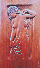 Signed Hand-Carved Wood Relief Plaque-George Weissler, Evanston, IL picture