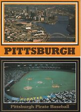 (2) MLB Pittsburgh Pirates NFL Steelers Three Rivers Stadium Postcards Lot #7 picture