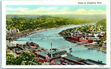 Postcard - Allegheny River and Bridges Oil City, Pennsylvania picture