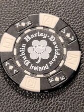 DUBLIN HD~ (IRELAND) Black/White AKQJ B&S only back ~ INTER'NL HARLEY POKER CHIP picture