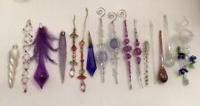 Vintage Glass & Acrylic Ornament Icicle Lot Of 16 Beautiful Ornaments picture