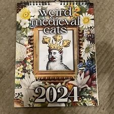 2024 Medieval Cats Calendar Weird Cats Calendar Funny Wall Calendar for Home picture