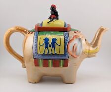 Vintage Luster Ware Elephant Teapot/w Rider on Lid  Egyptian Design,  Japan picture