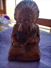 Rare Burwood Sitting Indian With Pipe Figure picture