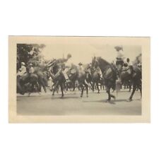 Vintage Snapshot Photo Men Riding Horses Horseback Parade Photograph picture