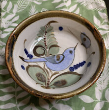 Tonala Ken Edwards Bluebird Footed Pottery Dish picture