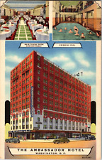 Vtg Postcard, The Ambassador Hotel, Washington D.C. , Postmarked, 1937 picture