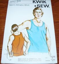 Vintage Kwik Sew Pattern #424 Mens Athletic Shirt Sizes S-XL Uncut picture