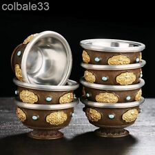 7pcs 9cm copper Eight auspicious holy water cup Tibetan buddhism worship bowl picture