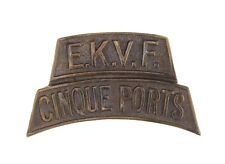 Cinque Ports E.K.V.F Regiment Shoulder Title Brass Metal picture
