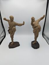 Vintage Lot of 3 Chinese Shaolin Kung Fu Martial Arts Ceramic Statues picture