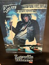 1970's Levi's Blue Jeans Poster 29x19. Man Playing Pool. picture