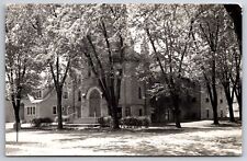 RPPC~Scenic Lutheran Church Bldg Street View~Postmarked 1948~Real Photo Postcard picture