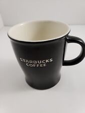 Starbucks Bone China Black Embossed Coffee Mug 16oz 2008 picture