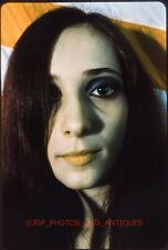 1960S PSYCHEDELIC PORTRAIT OF INTENSE YOUNG LADY VTG 35MM POSITIVE SLIDE picture