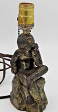 Vintage Electric Desk Lamp Indian Chief Figurine - Antique Native Decor picture