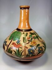 Vintage Tlaquepaque Pottery Water Jug/Vase - Cactus Village Design - Mexico picture