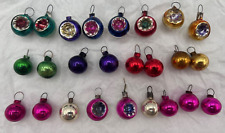 Lot of 25 Miniature Vintage Mercury Glass Christmas Tree Round Ornaments Concave picture