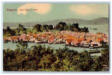 c1910's Birds Eye View Of Singapore Malay Village St. James Antique Postcard picture
