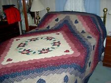 King Amish Hand Made Love Trip Quilt 112x114 picture