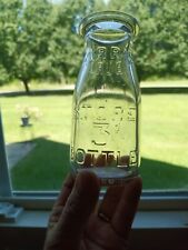 VTG ANTQ milk bottle clear glass HALF PINT HARRISONBURG  READ picture