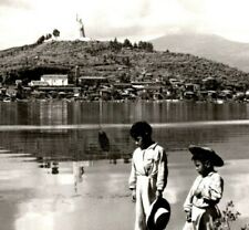 Vista de la Isla Janitzio Lake Pátzcuaro Mexico Vintage Real Photo Postcard  picture