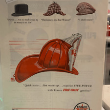Vintage 1946 Texaco Dealers Fire Chief Gas Gasoline Ad Advertisement picture