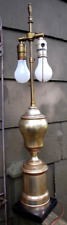 Vtg MCM 50s BORGHESE ITALY Table Lamp GOLD GILDED FLORENTINE WOOD 2 Light 30.25