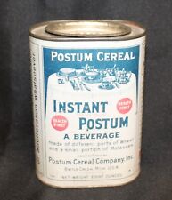 (JP2) Vintage 1912 EMPTY Instant Postum™ Cereal Wheat Beverage Tin Container picture