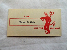 Vtg Advertising Place Card 