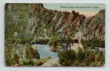 Railroad Weber River Bridge and Tunnel No. 3 Utah VTG UT Postcard picture