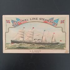 SS EGYPT National Line Steamers Trade Card c.1890 SS AMERICA F.W.J. Hurst NY picture