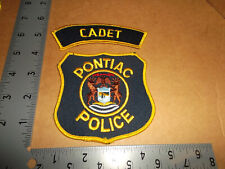Pontiac Police-Cadet Patch~Michigan~MI~Uniform Worn~Defunct Dept~Gold Stitching~ picture