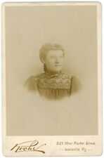 CIRCA 1880'S CABINET CARD Beautiful Young Woman in Dress Koche Louisville, KY picture