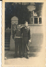  1946 US Army 608th QM HQ sign GI's Bienenbuttel Germany Photo 2 buddies picture