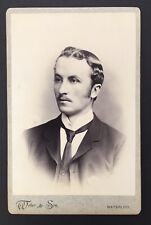 Antique Cabinet Card of Distinguished Young Man Weber & Son Waterloo picture