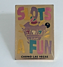 Slots A Fun Slot Machine Gambling Enamel Lapel Pin Casino Las Vegas picture