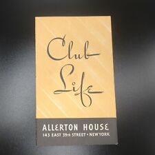 Antique 20s Allerton House New York Club Life Pamphlet Paper Ephemera Photos picture