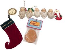 Lot 7 VTG Santa Claus Christmas Ornaments Holiday Decorations & Godiva Stocking picture