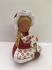 Vintage 1960s Jullar Levante Pottery Girl In Red Singing Hand Painted picture