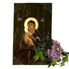 Virgin Mary Glykofilousa / Greek Orthodox Icon of Panagia / Christian Icon  picture
