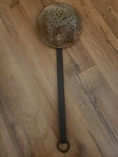 Hammered Copper Strainer with Wrought Iron Handle Vintage Antique picture