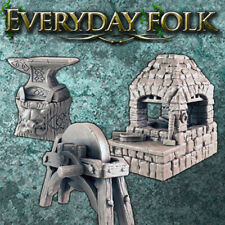 Unpainted Blacksmith Forge, Anvil, and Grindstone - Everyday Folk picture